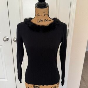 VIntage Y2K Black Fur Sweater